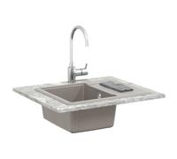 vidaXL Évier Gris 560 x 460 mm 80% Quartz et 20% Résine