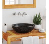 vidaXL Évier lave-mains 142774 – marbre noir, pierre naturelle