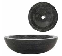 vidaXL Évier Marbre Noir Pierre Naturelle Lave-Mains Lavabo Salle de Bain 142774