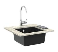 vidaXL Évier Noir 430 x 460 mm 80% Quartz et 20% Résine