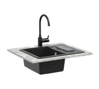 vidaXL Évier Noir 560 x 460 mm 80% Quartz et 20% Résine