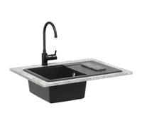 vidaXL Évier Noir 670 x 460 mm Granite