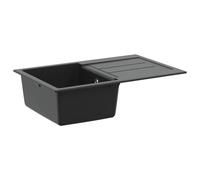 vidaXL Évier Noir 780 x 500 mm 80% Quartz et 20% Résine