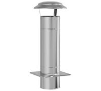 vidaXL Extension de cheminée Ø 15 cm en acier inoxydable brillant 25 x 65 résistant à l'eau Design léger pour accessoires de cheminée en plein air Installation simple et rapide accessoire pour les
