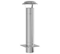 vidaXL Extension de cheminée Ø 15 cm en acier inoxydable poli argent, cylindrique, pour usage extérieur, texture lisse, 25 x 82, légère, résistante à la chaleur, facile à monter avec tournevis et