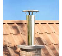 vidaXL Extension cheminée Ø 18 cm gris argent en acier inoxydable avec finition brillante, résistante à la chaleur et mate. Léger, idéal pour une utilisation en extérieur. Dimensions : 29 x 50 cm