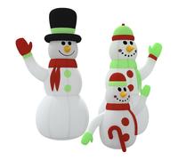 vidaXL Famille de bonhommes de neige gonflable avec LED 360 cm