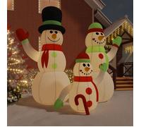 vidaXL Famille de bonhommes de neige gonflable avec LED 500 cm, bonhomme de neige gonflable, décoration de Noël, décoration 345387