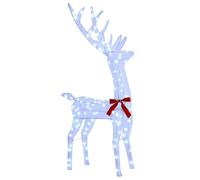 vidaXL Famille de Rennes 3 pcs Blanc Froid 68 x 26 x 127 cm Tissu