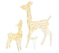 vidaXL Famille de rennes de décoration Acrylique 160 LED blanc chaud