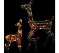 vidaXL Famille de rennes de décoration Acrylique 160 LED colorées G