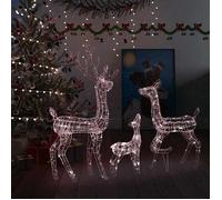 vidaXL Famille de rennes de décoration Acrylique 300 LED blanc chaud