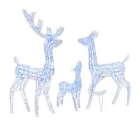 vidaXL Famille de rennes de décoration Acrylique 300 LED bleues