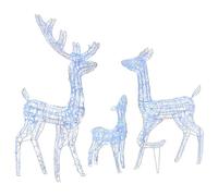 vidaXL Famille de rennes de décoration Acrylique 300 LED bleues