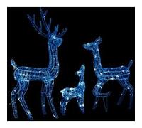 vidaXL Famille de rennes de décoration Acrylique 300 LED bleues Bleu G