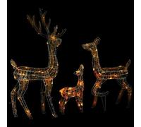 vidaXL Famille de rennes de décoration Acrylique 300 LED colorées