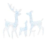 vidaXL Famille de Rennes de Décoration Rennes Lumineux Décoration de Noël Jardin Patio Arrière-Cour Extérieur Intérieur Acrylique 300 LED Blanc Froid