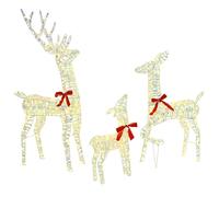 Vidaxl Famille Renne 3 Pcs Blanc Chaud 128 Cm Pet