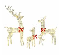 Vidaxl Famille Renne 3 Pcs Blanc Chaud 128 Cm Pet