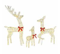 Vidaxl Famille Renne 3 Pcs Blanc Chaud 128 Cm Pet