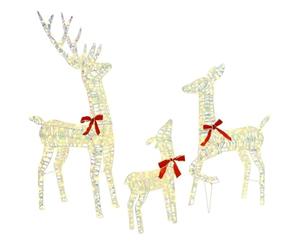 vidaXL Famille Renne 3 pcs Blanc chaud 67 x 26 x 127 cm PET, Salon, moderne et durable, meubles élégants pour chez vous, choix polyvalents et design intemporel