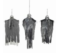 vidaXL Fantôme Suspendu Halloween 3 pcs Noir 66 x 110 cm Polyester, Fantôme Suspendu pour Le Salon, déco Gothique d'halloween, Accessoires effrayants, Maison hantée, Ambiance Spooky