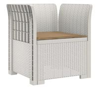 vidaXL Fauteuil 1 place avec coussin look rotin PP Blanc