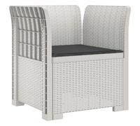vidaXL Fauteuil 1 place avec coussin look rotin PP Blanc