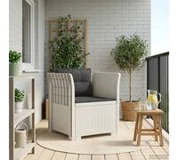 vidaXL Fauteuil 1 place avec coussins look rotin PP Blanc