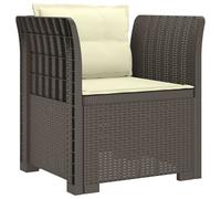 vidaXL Fauteuil 1 Place avec Coussins Look rotin PP Gris Clair, Canapé résistant aux intempéries pour Jardin, Balcon, véranda, Salon, idéal pour s'asseoir Dehors