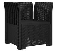 vidaXL Fauteuil 1 Place Look rotin PP Anthracite, Canapé résistant aux intempéries pour Jardin, Balcon, véranda, Salon, idéal pour s'asseoir Dehors