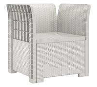 vidaXL Fauteuil 1 Place Look rotin PP Blanc, Canapé résistant aux intempéries pour Jardin, Balcon, véranda, Salon, idéal pour s'asseoir Dehors