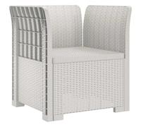 vidaXL Fauteuil 1 Place Look rotin PP Blanc, Canapé résistant aux intempéries pour Jardin, Balcon, véranda, Salon, idéal pour s'asseoir Dehors