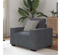 Vidaxl Fauteuil Gris Foncé 60 Cm Velours Gris