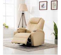 vidaXL Fauteuil à bascule de massage Crème Similicuir 246637