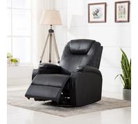 Vidaxl Fauteuil À Bascule De Massage Noir Similicuir Noir