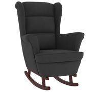 vidaXL Fauteuil à Bascule et Pieds en Bois Massif d'Hévéa Fauteuil de Détente Salon Salle de Séjour Chambre Maison Intérieur 329369