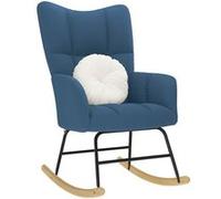 vidaXL Chaise à bascule Fauteuil de relaxation en tissu Bleu