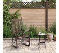 vidaXL Chaise à bascule avec table pliable marron bois massif peuplier Marron
