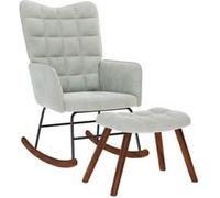 vidaXL Fauteuil à bascule avec repose-pied velours gris clair 4016843