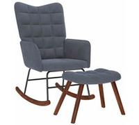 vidaXL Chaise à bascule avec repose-pied 4016844 – velours gris foncé