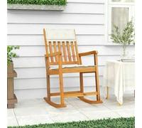 vidaXL Fauteuil à bascule – Chaise de relaxation moderne en bois massif d'acacia, avec coussins