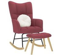 vidaXL Fauteuil à basculemet voetenbank tissu bordeaux Rouge G