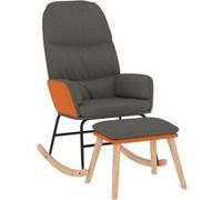 Chaise à Bascule avec Tabouret Siège de Relaxation Chaise de Salon Fauteuil de Relaxation Meuble de Salle de Séjour Intérieur Gris Foncé Tissu