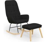 Fauteuil à basculemet voetenbank tissu noir