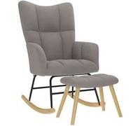 vidaXL Fauteuil à basculemet voetenbank tissu taupe Gris G