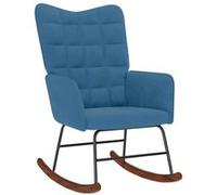 vidaXL Fauteuil à bascule 4016842 Velours avec tabouret Bleu
