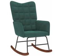 Fauteuil à basculevelours donkergroen