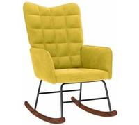 vidaXL Chaise à bascule en velours jaune