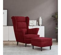 Vidaxl Fauteuil À Oreilles Avec Tabouret Bordeaux Velours